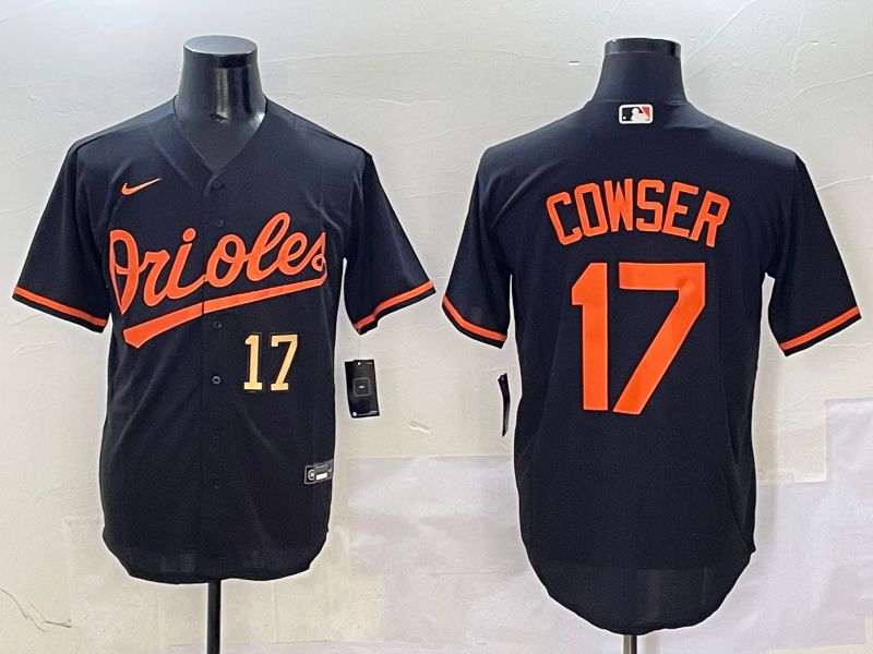 Men Baltimore Orioles 17 Cowser Black Game 2025 Nike MLB Jersey style 1
